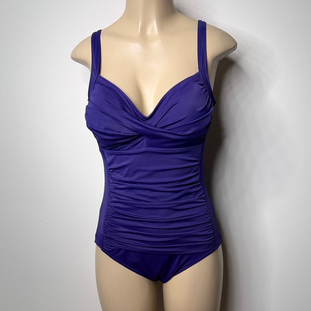 Croft & Barrow Purple Women's One Piece Swimsuit